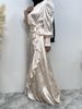 Fashion Flower Turkey Satin Abaya Muslim Woman Jilbeb Kaftan Moroccan Wedding Caftan Dress Pakistani Salwar Kameez Indian Robe_ecoleips.com