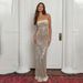 Verve Sexy Women's Evening Elegant Strapless Slim Fit Long Sequin Split Backless Dress_ecoleips.com