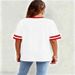 Women's Contrast Color Print T-Shirt Loose Fit Short Sleeve round Neck Casual Top for Daily Wear_ecoleips.com
