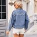 Women's Clothing Washed Denim Embroidery Beaded Style Jacket Top_ecoleips.com