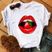 Women's Clothing Women's Hot Selling Goods Lips Retro Casual Plus Size Women's Loose Women's Short Sleeved T Shirt_ecoleips.com