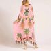 Women's Clothing New Spring V Neck Printed Loose Fashion Dress_ecoleips.com