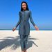 Women's Clothing New Muslim Conservative Solid Color Long Sleeved Trousers Sun Protection Beach Swimwear Three Piece Swimsuit_ecoleips.com