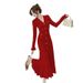 Long Dress High-end V-neck Long-sleeved Knitted Dress Autumn And Winter New Temperament Socialite Women's Clothing_ecoleips.com