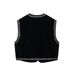 Aria Basics Aria Basics Velvet French Retro Niche Embroidered Short Vest For Women, 2025 European And American Style Spring New Arrival_ecoleips.com