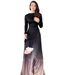 Women's Slim Fit Long Dress Tie Dye Pleated Gradient Elegant Style European American Fashion 2024_ecoleips.com
