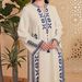 Middle Eastern Cross-border Muslim Women's Geometric Print V-neck Robe, Arabian Ethnic Style Dress, Foreign Trade_ecoleips.com
