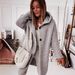 Women’s Clothing new hooded sweater with hood collar, elegant commuting loose cardigan, women's sweater, large size, women's clothing_ecoleips.com