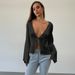 Voya Women's Sexy European And American Style Cardigan T-shirt For Spring And Summer 2026 New Item, Loose Satin Top With Straps_ecoleips.com