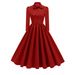 Women's Long Sleeved Dress French Bow 50s Large Flared Skirt Autumn New Style Cross Border European American Women's Dress_ecoleips.com