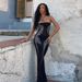 Women's Angel Wings Slimming Diamond Tube Dress One Shoulder Long Summer New Clothing_ecoleips.com