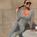 Women's Slimming High-Waisted Jumpsuit Long Sleeve Solid Color Bodysuit Tummy Control Butt Lifting Stretchy One-Piece Pants For Casual Workout_ecoleips.com