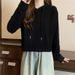 Foreign Trade European And Style Solid Color American Minimalist Hooded Sweatshirt For Women, Cotton, Loose Fit,_ecoleips.com