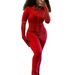 Spring And Summer Cross Border Sports And Leisure Women's Wear Sexy Tight Long Sleeve Micro Flared Two Piece Set_ecoleips.com