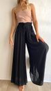 Suitable For All Seasons 2024 Summer New Women's Fashion Elastic Waistband High Waist Wide Leg Casual Pants_ecoleips.com