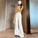 Shisanxing 2026 Spring New Khaki Old Money Style Women's High-Waisted Flared Jeans, Not Tight-Fitting Bell-Bottom Pants_ecoleips.com