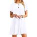 Summer Women Solid Color Dress Short Sleeve Mini Causal Dresses O-Neck Basic A-line Floral Printed Leopard Thick Vestidos_ecoleips.com