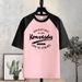 American Style Raglan Short Sleeve T-Shirt Men's Women's Pure Cotton Summer Loose Color Block Patchwork Top_ecoleips.com