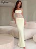 Hugcitar Fashion Solid Slips Bandage Patchwork Lace Hollow Out Sexy See Through Maxi Dress Women Clothes Beach Vacation Party_ecoleips.com