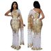 Modest Evening Dress Sequin One-Shoulder Mermaid Dress – Glamorous Long Sleeve Evening Gown With Sheer Mesh & Metallic Embellishments_ecoleips.com