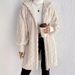Women's Clothing Hooded Double Sided Plush Cuffs Ribbed Long Coat_ecoleips.com