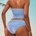 Women's High Waisted Tie-Up Two Piece Swimsuit Sexy Strapless Slim Fit Bikini Swimwear_ecoleips.com