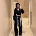 A Brand's 25 Autumn/winter Design Silk Scarf Casual Trousers, Loose Straight Black Wide-leg Drapey Long Pants_ecoleips.com
