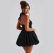 Women's Clothing Sexy Waist Slimming Puffy Skirt Halter Neck Tie Bow Dress_ecoleips.com