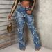 Vintage Stretch Denim Jeans For Women – Distressed Washed & Patchwork Design (XS-XXL, Mid-Rise, Retro Blue & Indigo)_ecoleips.com
