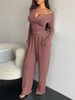 Women's Clothing Women's Trendy Casual V Neck Wide Leg Pocket Trousers Autumn Winter Short Slim Fit Sexy Style Suit_ecoleips.com