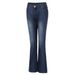 Retro Flare Jeans – Mid-Rise Stretch Bootcut Denim Pants For Women (Vintage Wash, Curve-Hugging Silhouette)_ecoleips.com