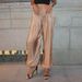 Glossy Lantern Pants for Women European American Style Spring Summer Street Fashion Low Waist Tapered Leg Long Pants_ecoleips.com