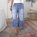 Women's Clothing Women's Loose Casual Jeans Wide Leg Street Style Solid Color Washed Denim Pants For Formal & Casual_ecoleips.com