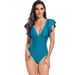 Women's Clothing New One Piece Swimsuit Women's Lotus Leaf Lace Sexy Bikini Swimsuit_ecoleips.com