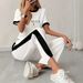 Women's Stylish Letter & Heart Print T-Shirt & Shorts Set – Italian-Inspired Casual Outfit_ecoleips.com