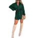 Women's Clothing Fashion Solid Color Long Sleeved Shirt Jumpsuit_ecoleips.com