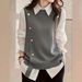 Women's Clothing Women's Casual Knitted Vest Top Sweater Stylish Knitwear For Ladies Long Sleeve For Formal & Casual For Women_ecoleips.com