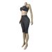 Women's Halter Neck Strapless Top And Polka Dot Print Tight Fitting Five Point Pants Two Piece Set European American Style_ecoleips.com