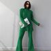 Ribbed High-Neck Knit Set – Long Sleeve Turtleneck & Wide-Leg Pants, Cozy Winter Two-Piece Outfit (Black/White/Rose) – Trendy Matching Loungewear_ecoleips.com