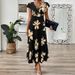 Cross-Border Foreign Trade European And American Women's Clothing 2025 Summer Fashion Printed V-Neck_ecoleips.com