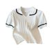 Women's Clothing Design Short Sleeved Western Style Tops T Shirts Small Korean Sweaters For Women_ecoleips.com