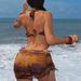 Women's Clothing Women's Resort Style Short Skirt Four Piece Two Piece Swimsuit Bikini Style Quick-Dry Polyester, Modest Coverage_ecoleips.com