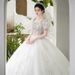 High End French Style Bridal Dress New Long Train Luxury Texture Wedding Gown For Pregnant Women And Petite Women_ecoleips.com