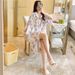 Aria Basics Aria Basics Nightdress For Women Korean Version Printed European And American New Style Half Sleeve Sexy Cotton Silk Pajamas Sweet_ecoleips.com