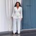 Women's Clothing tie suit wide leg pants two piece suit_ecoleips.com