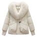 Women’s Short Puffer Jacket With Faux Fur Trim – Thick Polyester Cotton Winter Coat, Detachable Hood & Elegant Trench Design_ecoleips.com