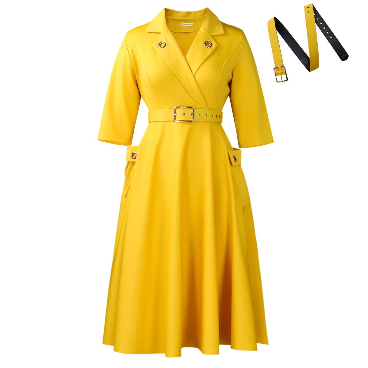 Winter Slim Waist Suit Dress Sexy Elegant Lapel Stylish Solid Color Plus Size Women's Clothing/Dress_ecoleips.com