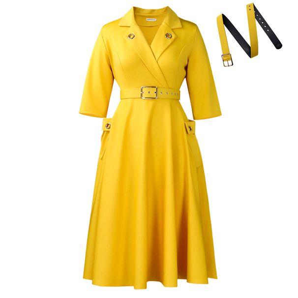 Winter Slim Waist Suit Dress Sexy Elegant Lapel Stylish Solid Color Plus Size Women's Clothing/Dress_ecoleips.com