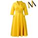 Winter Slim Waist Suit Dress Sexy Elegant Lapel Stylish Solid Color Plus Size Women's Clothing/Dress_ecoleips.com