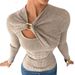 2026 Spring New European And American Cross-Border Ribbed Brushed Irregular Hollow Metal Buckle Decorated Women's_ecoleips.com